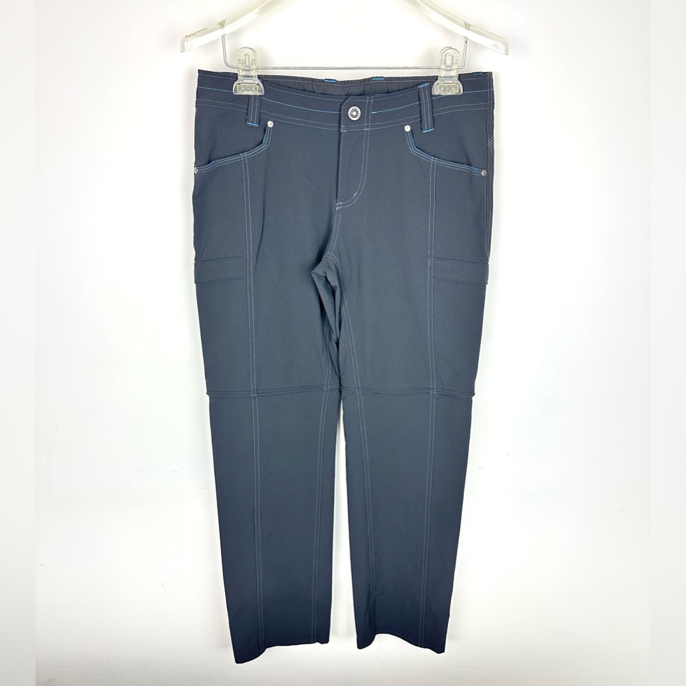 Kuhl Kliffside Convertible Pant Womens 8 Gray Nylon Hiking Zip Off Quick Dry UPF
